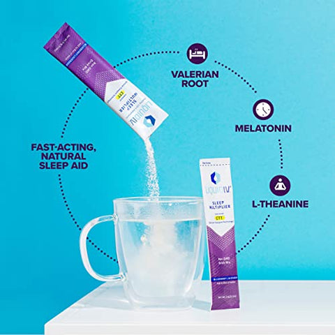 Hydration Multiplier® Sleep – Blueberry Lavender – Pó para Bebida de Reposição de Eletrólitos | Embalagem com Sachês de Dose Única | Não-OGM | 1 Pacote (10 Porções) - Liquid I.V.