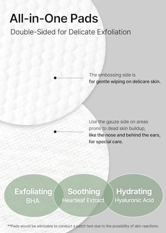 celimax - Celimax Ji.Woo.Gae Heartleaf BHA Peeling Pad Edição Dupla | Extratos de Heartleaf, Pads Esfoliantes, Peelings Faciais, Hidratante, Para Pele Problemática