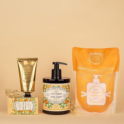 Recarga de Sabonete Líquido de Flor de Laranjeira Panier des Sens, Sabonete Líquido de Marselha – Fabricado na França 96% natural – 2x 500ml