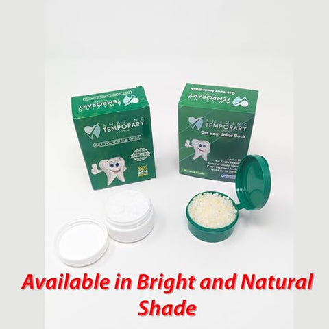 Amazing Temporary Tooth - Kit de Substituição Temporária de Dentes (Sombra Natural) – Reparo de Dentes Ausentes Temporários, Disponível em Sombra Natural ou Brilhante