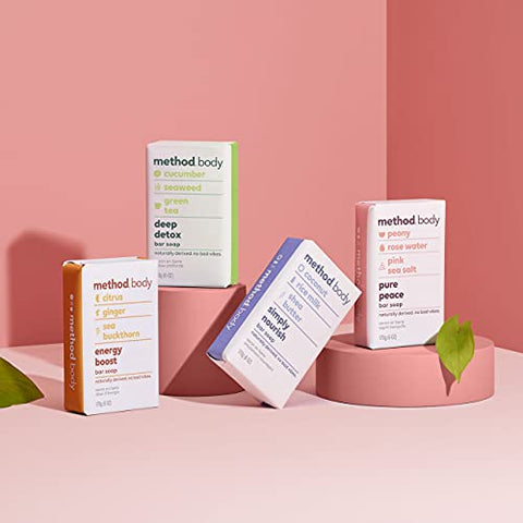 Sabonete em Barra Method, Nutrição Simplesmente Saudável, Embalagem Variável, 170g (Pacote com 4)