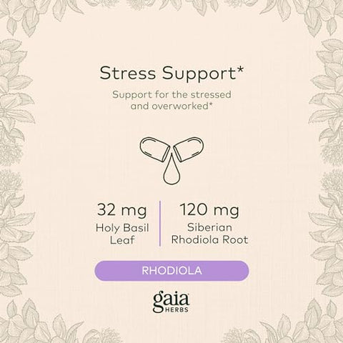 Adrenal Health Daily Support – com Ashwagandha e Manjericão Sagrado | Fórmula Diária para Apoio Adrenal | 60 cápsulas - Gaia Herbs