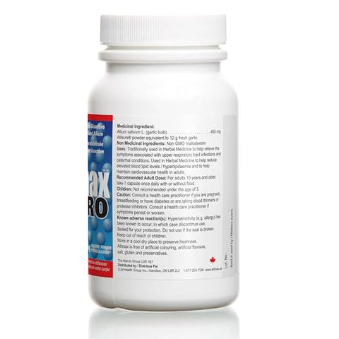 ALLIMAX - Allimax Pro 450mg 100 Vegicaps – Suplemento de Alho Allicin para Fortalecer a Imunidade do Corpo – Extrato Estabilizado de Allicin Extraído de Fontes Limpas