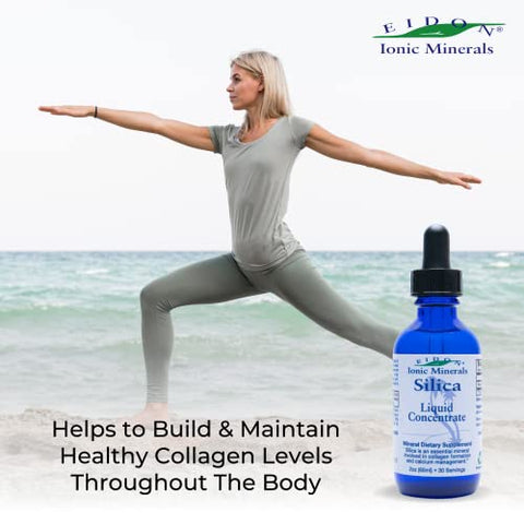 Eidon Ionic Minerals - Eidon Concentrado Mineral de Sílica Líquida – Suplemento de Sílica para Cabelo, Pele e Unhas, Gotas de Sílica para Apoiar a Produção de Colágeno, Saúde das Articulações e dos Ossos, Ajuda a Gerenciar o Cálcio – Eidon Silica