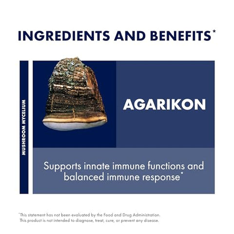 Cápsulas Host Defense Agarikon – Suporte ao Sistema Imunológico – Suplemento de Cogumelo para Auxiliar Funções Imunológicas