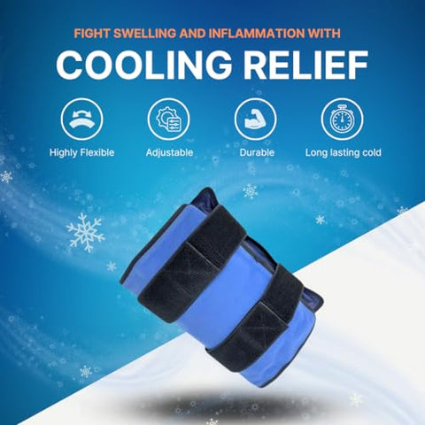 NatraCure - FlexiKold Gel Reutilizável Grande com Alças – Compressa Gelada para Lesões – Envoltório Flexível de Gelo Médico para Costas, Ombros, Pernas, Joelhos, Ciática, Dor Muscular | Marca FlexiKold