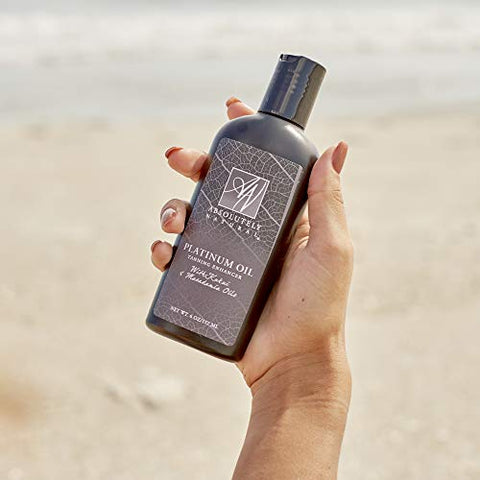 Absolutely Natural - Óleo Bronzeador Platinum Dark – Loção Orgânica para Bronzeamento com Bronzer para Uso Externo – 100ml
