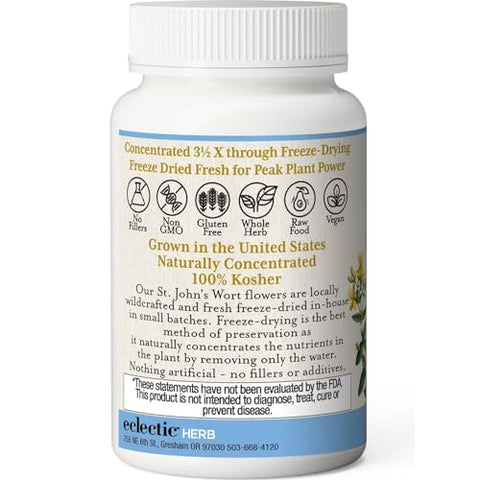 St. John’s Wort Fresco Congelado e Desidratado | 120 CT (300 mg) | Não-OGM | 300 g - ECLECTIC INSTITUTE