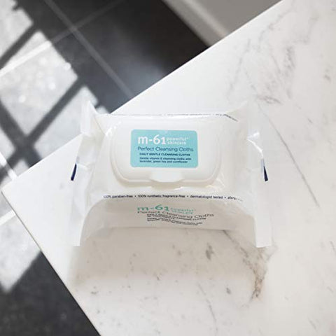 M 61 - M-61 Perfect Cleansing Cloths – 30 Tratamentos – Lenços de limpeza suave com vitamina E e lavanda  M-61