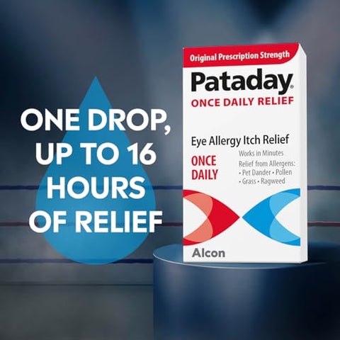 Pataday Alcon: Colírio para Alívio Diário de Alergia Ocular, 2,5 ml (Pacote com 2) – Alívio da Coceira Ocular por Alergia