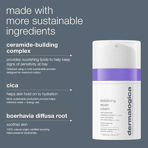Creme Reparador Estabilizador Dermalogica, Hidratante Facial para Pele Sensível com Cica – Fortalece, Suaviza e Repara a Barreira da Pele, 50ml