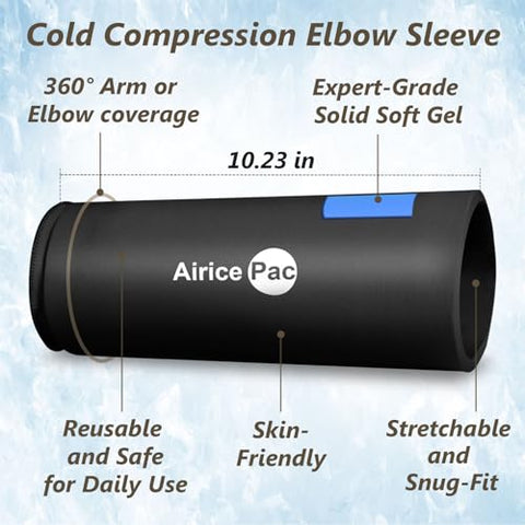 AiricePac - Elbow Ice Pack para Tendinite e Manga de Compressão para Epicondilite – Alívio e Recuperação