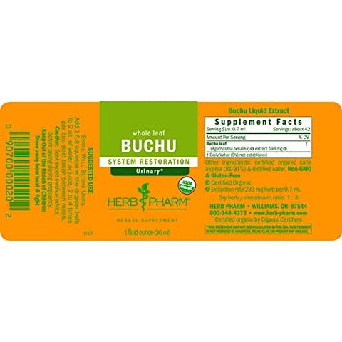 Extrato Líquido de Buchu Orgânico Certificado para Suporte ao Sistema Urinário – 120 ml - Herb Pharm