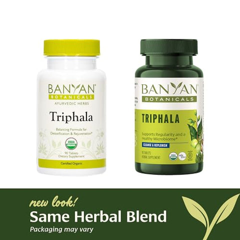 Triphala Tablets – Suplemento Orgânico de Triphala com Amla e Haritaki | 60 comprimidos | 100% Natural | Frete Grátis - Banyan Botanicals