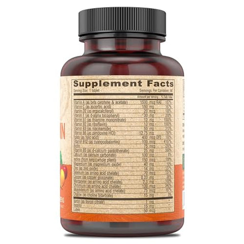 Vegan Multivitamínico e Suplemento Mineral – Fórmula Diária com Verdes – Livre de Ferro – 90 Comprimidos Revestidos (Pacote com 2) - DEVA