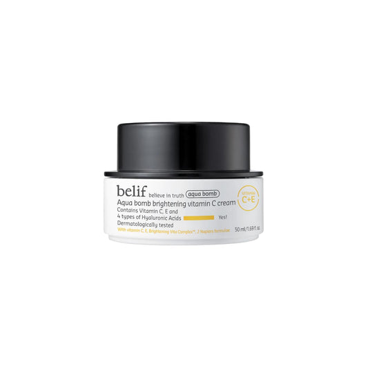 Belif Aqua Bomb Creme Facial Hidratante Vitamina C Iluminador, com Ácido Hialurônico, Vitamina C – 50g