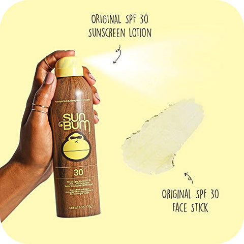 Original Spray e Stick Facial FPS 30 Vegano e Amigo dos Recifes (octinoxate) – Proteção Solar - Sun Bum