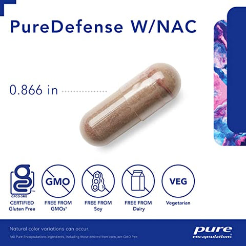 PureDefense com NAC | Reforça a Defesa Imunológica de Primeira Linha e a Saúde Respiratória Superior | 120 Cápsulas - Pure Encapsulations