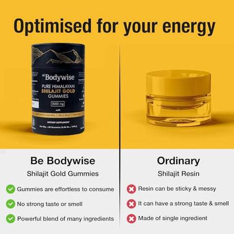 Gummies Gold Himalaia Puro Shilajit I Sem Açúcar Adicionado I Ashwagandha, Gokshura | Ácido Fúlvico - Be Bodywise
