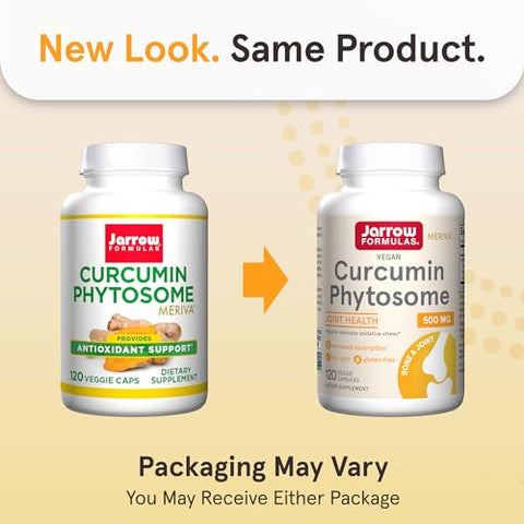 Curcumin Phytosome 500 mg – 120 Cápsulas Vegetais – Fórmula com Meriva – Suporte Antioxidante para Saúde das Articulações - Jarrow Formulas