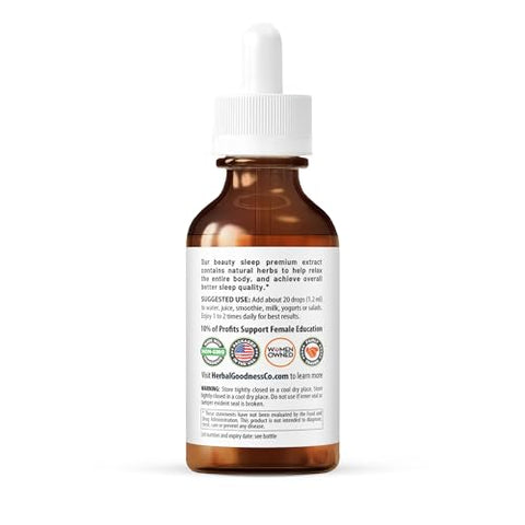 Herbal Goodness - Drops Líquidos de Raiz de Valeriana Orgânica 60ml, Melissa, Suporte Natural ao Sono para Adultos, Descanse