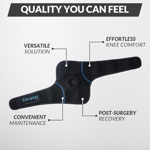 The Coldest Water - Envoltório de Gelo para Joelho The Coldest, Terapia Quente e Fria – Compressão Reutilizável Ideal para Lesão no Menisco, Recuperação de Lesões, Dor de Bursite, Entorses, Inchaço e Reumatismo