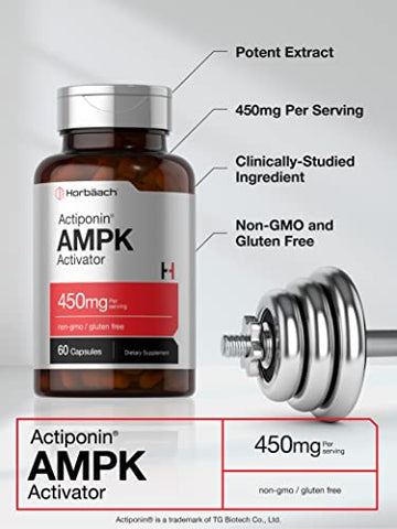 AMPK Ativador Metabólico 450 mg | 60 Cápsulas | Sem GMO, Sem Glúten - Horbäach