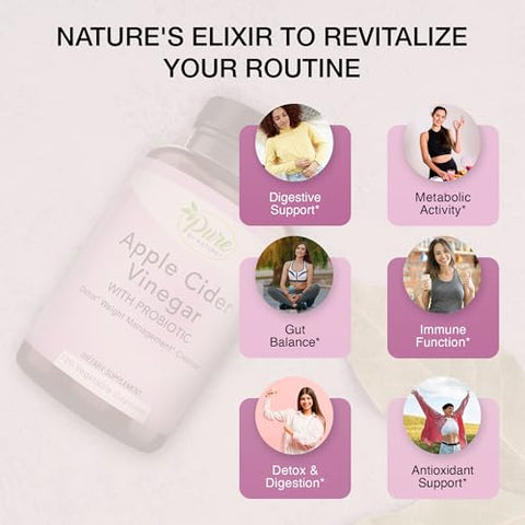 Probiótico de Vinagre de Maçã Pure By Nature para Mulheres – Benefícios para a Saúde Feminina