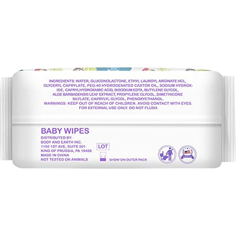 Lenços Umedecidos para Bebês Sensíveis à Água, Sem Perfume, 4 Pacotes com Tampa Flip (320 Lenços no Total) - HAPPY BUM