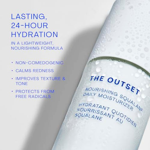 Hidratante Diário de Esqualano Nutritivo The Outset – Creme Não Comedogênico sem Fragrância – Reparação da Barreira, Hidratação – Limpo, Vegano, Livre de Glúten – Todos os Tipos de Pele