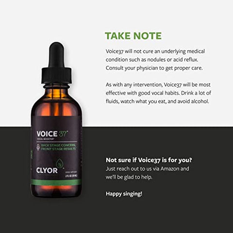 CLYOR - Voice37 – Remédio Natural para Voz de Cantores – Potencializa sua Voz – Alivia Rouquidão – Lubrifica Cordas Vocais – Elimina Muco – Aumenta sua Performance Vocal e Falada