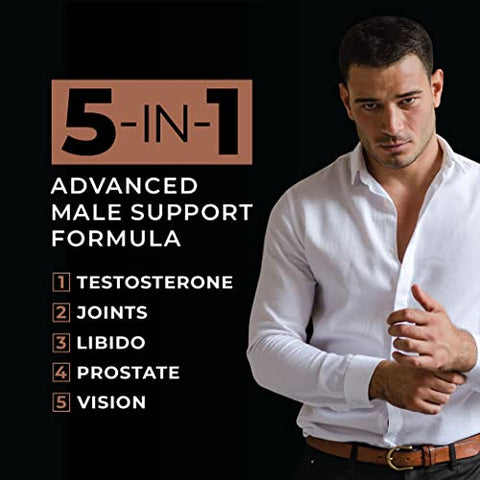 METISNutrition - Metis Nutrition JXT5 – Suplemento 5 em 1 para Saúde Masculina: Libido, Próstata e Visão – Aumenta Testosterona, Suporte Articular e Energia (90 Cápsulas)