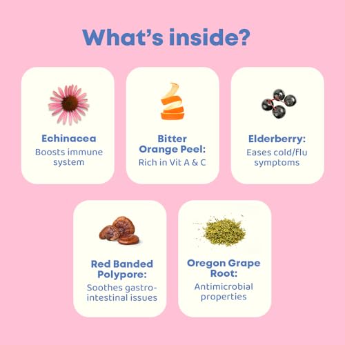 JoySpring - Kids Immune Support – Vitaminas Infantis para o Sistema Imunológico – Reforço para o Sistema Imunológico – Sabugueiro, Equinácea, Casca de Laranja