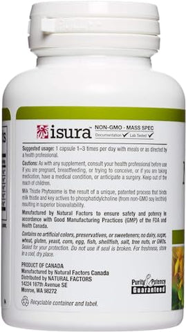 HerbalFactors by Natural Factors – Cápsulas de Cardo Mariano, Dente-de-leão e Cúrcuma para a Saúde do Fígado – 90 cápsulas (90 porções)