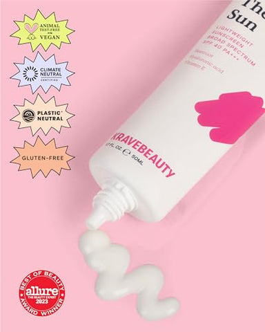 Beet The Sun FPS 40 PA – Protetor Solar Químico Diário de Amplo Espectro, Leve, Não Oleoso, Sem Resíduos Brancos, para Todos os Tipos de Pele, Vegano e Cruelty Free, 50g - KraveBeauty