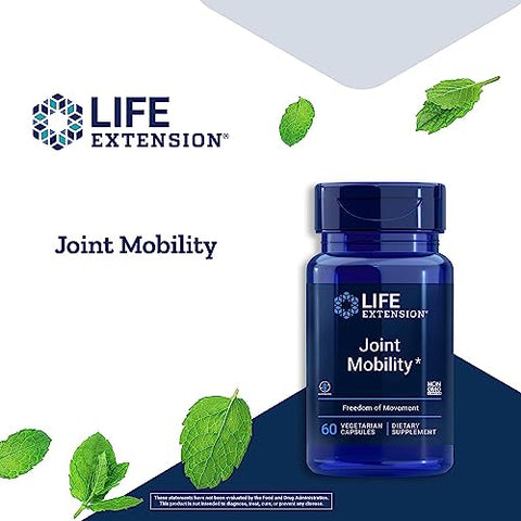 Joint Mobility – Fórmula Tamaflex para Suporte ao Conforto Articular, Flexibilidade do Joelho e Resposta à Inflamação – Sem Glúten, Não-OGM, Vegetariano – 60 cápsulas - Life Extension