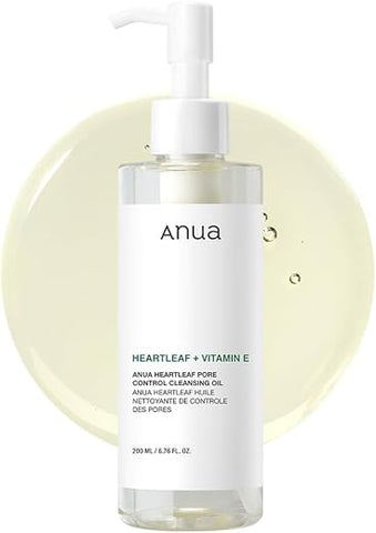 Heartleaf Pore Control Cleansing Oil – Óleo de Limpeza Facial, Removedor de Maquiagem e Cravos, Cuidados com a Pele Coreana 200ml - ANUA