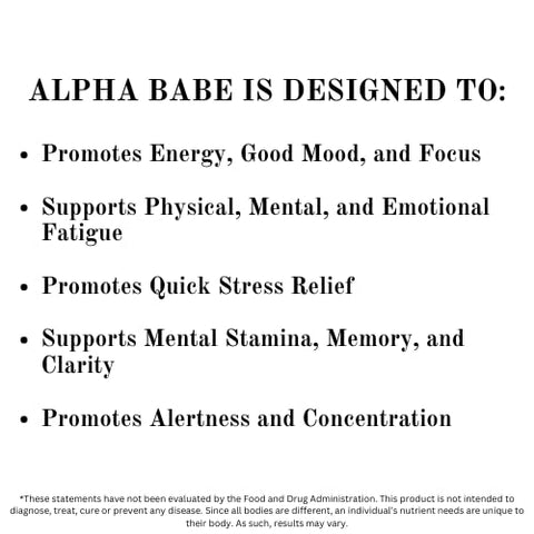 Were In This Together - Alpha Babe | Suplemento Nootrópico para Memória, Humor e Energia | Leão da Montanha, Chaga, Ashwagandha | 60 cápsulas