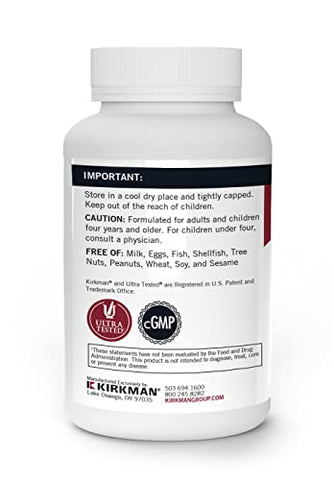 Cálcio 200 mg – 120 Cápsulas – Suporta a Função Cardíaca – Ajuda a Manter Ossos Fortes – Hipoalergênico - Kirkman