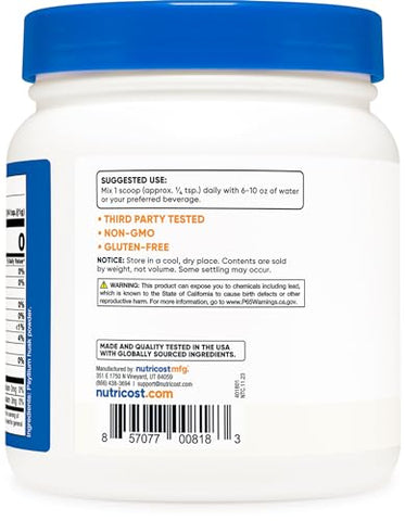 Psyllium Husk Ground Powder (454g) – Livre de Glúten e Não-OGM - Nutricost