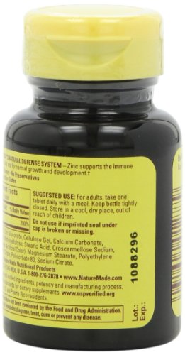 Zinco 30mg, 100 Comprimidos (Pacote com 6) – Comprimidos de Zinco para uma Saúde Forte e Equilibrada - Nature Made