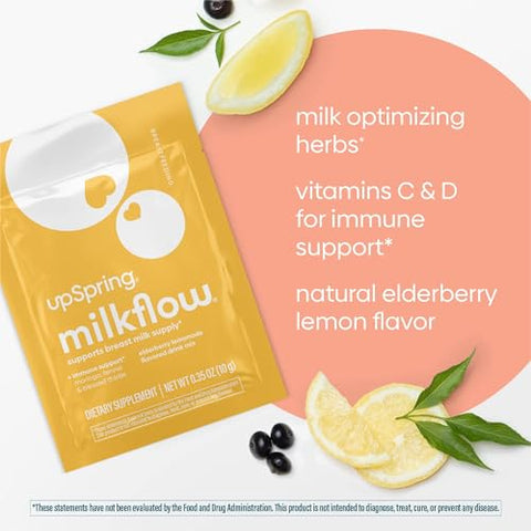 Milkflow Mixes para Bebida de Suplemento para Amamentação, Sem Fenacho, Moringa | BlackBerry Lime – 30g - UpSpring
