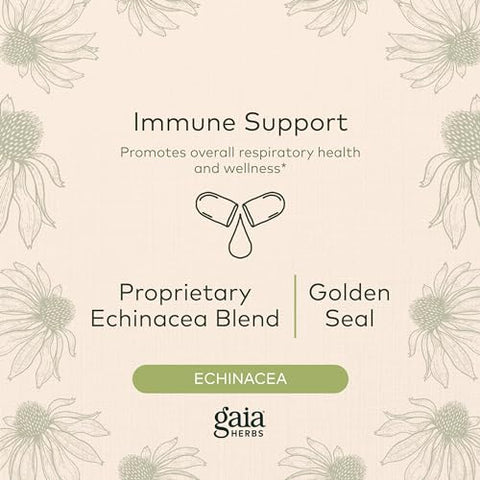 Echinacea Goldenseal – Suporte Imunológico para Manter um Sistema Respiratório Saudável – com Equinácea Orgânica e Raiz de Goldenseal – 60ml Líquido Vegano - Gaia Herbs