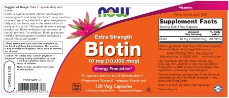NOW Foods - Now Foods Biotina 10 mg Extra Forte 120 Cápsulas Vegetais, Pacote com 2 – Compre Agora!