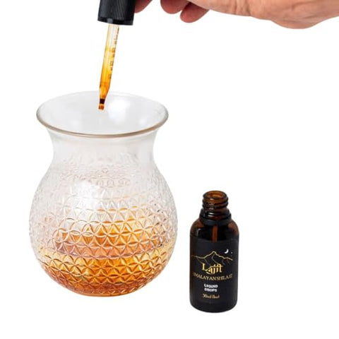 Himalayan Shilajit – Gotas Líquidas de Ouro – Shilajit Orgânico de Grau Superior – Extraído por Sherpas Nepaleses a 18k Pés – Secado ao Sol e Testado em Laboratório para Pureza e Segurança – 30ml - Lajit