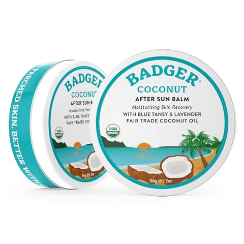 Bálsamo Pós-Sol de Coco Badger com Manteiga de Cacau Orgânica – Hidratante Natural (100g)