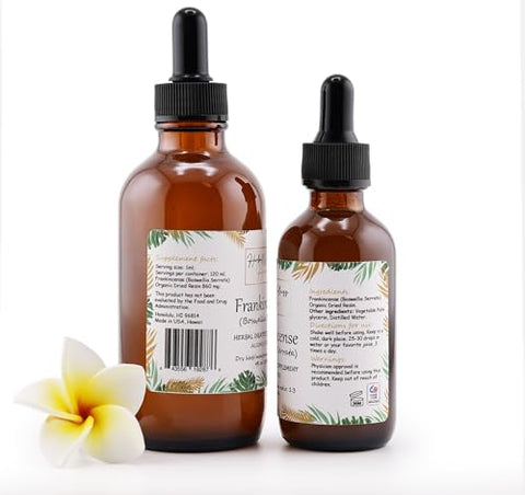 Herbal Wellness Hawaii - Extrato Líquido de Olíbano – Suplemento Herbal para Bem-Estar, Tintura de Resina Seca de Boswellia Serrata, Sem Álcool 120 ml