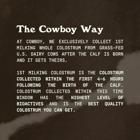 COWBOY COLOSTRUM - Pó de Colostro Bovino – O Exclusivo Primeiro Leite Materno Integral – Suplemento de Colostro Alimentado com Grama para Saúde Intestinal, Imunidade e Pele