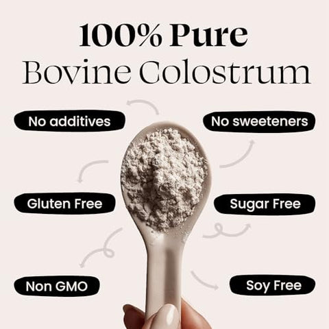 Pó de Superalimento e Suplemento de Colostro Bovino MUUU para Saúde Intestinal, Inchaço, Suporte Imunológico, Cabelo, Pele e Unhas, Sem Sabor, 120 Porções - Optimal Prime