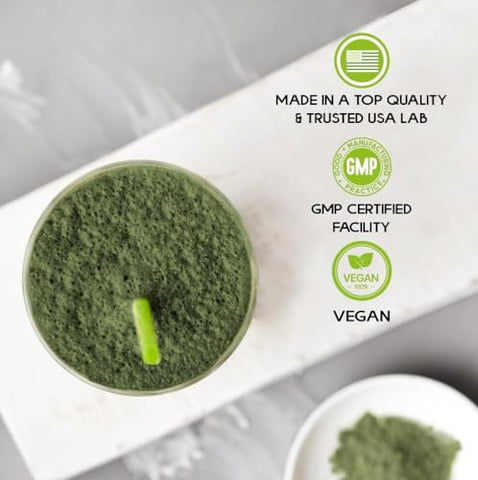 STRAUSS WELLNESS - Just Greens – Pó de Superfood – Clorofila, Spirulina, Moringa, Aloe Vera – 100g